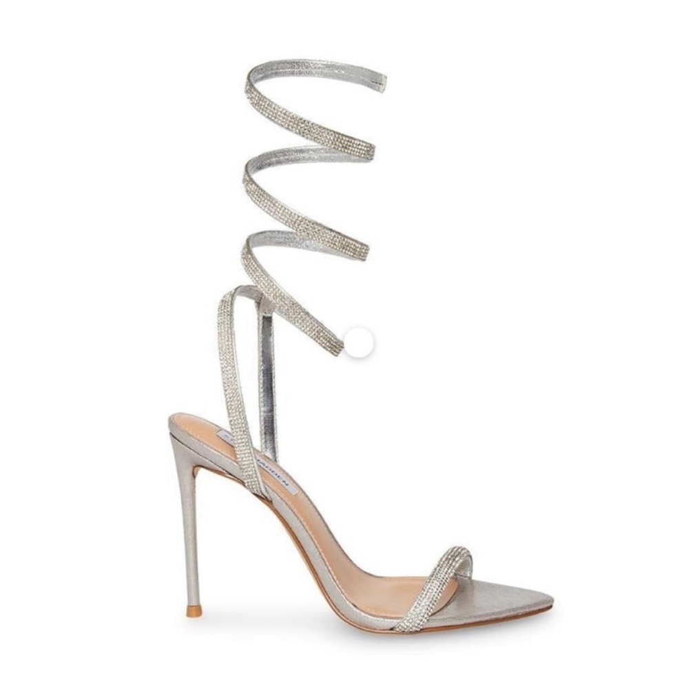 Steve Madden Silver Spiral Strap Heels